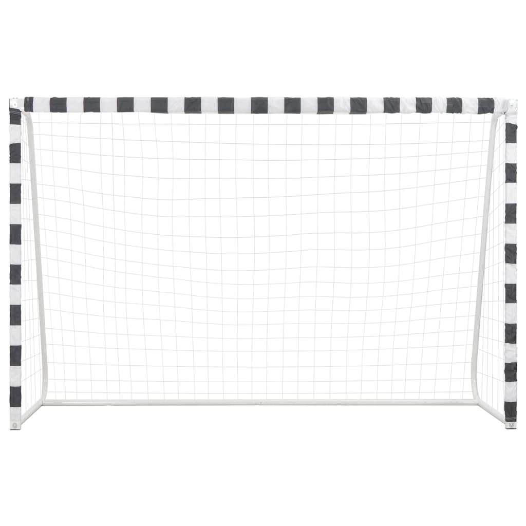 Fotbollsmål 300x200x90 cm metall svart och vit