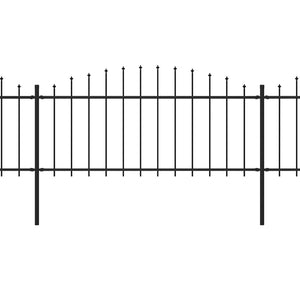 Trädgårdsstaket med spjutstång stål 1070x75 cm svart