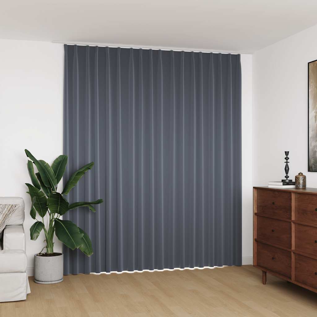 Mörkläggningsgardin med krokar grå 290x245 cm