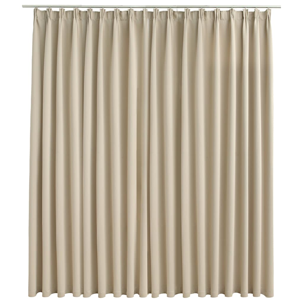 Mörkläggningsgardin med krokar beige 290x245 cm