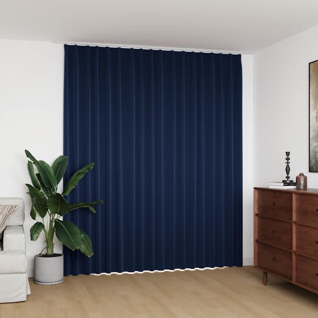 Mörkläggningsgardin med krokar blå 290x245 cm