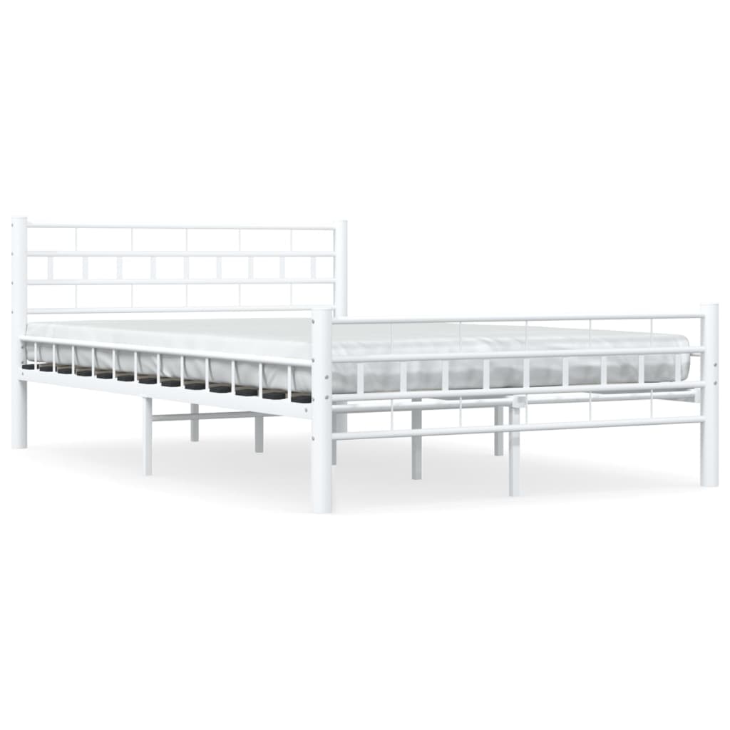 Sängram utan madrass vit metall 140x200 cm