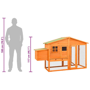 Hönsbur med värprede massivt granträ