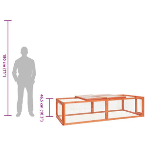 Kaninbur 183x90x46,5 cm massivt granträ