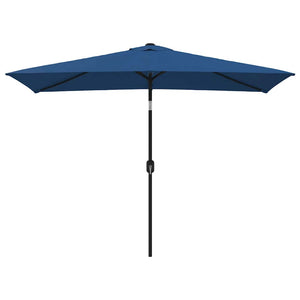 Trädgårdsparasoll med metallstång 300x200 cm azur