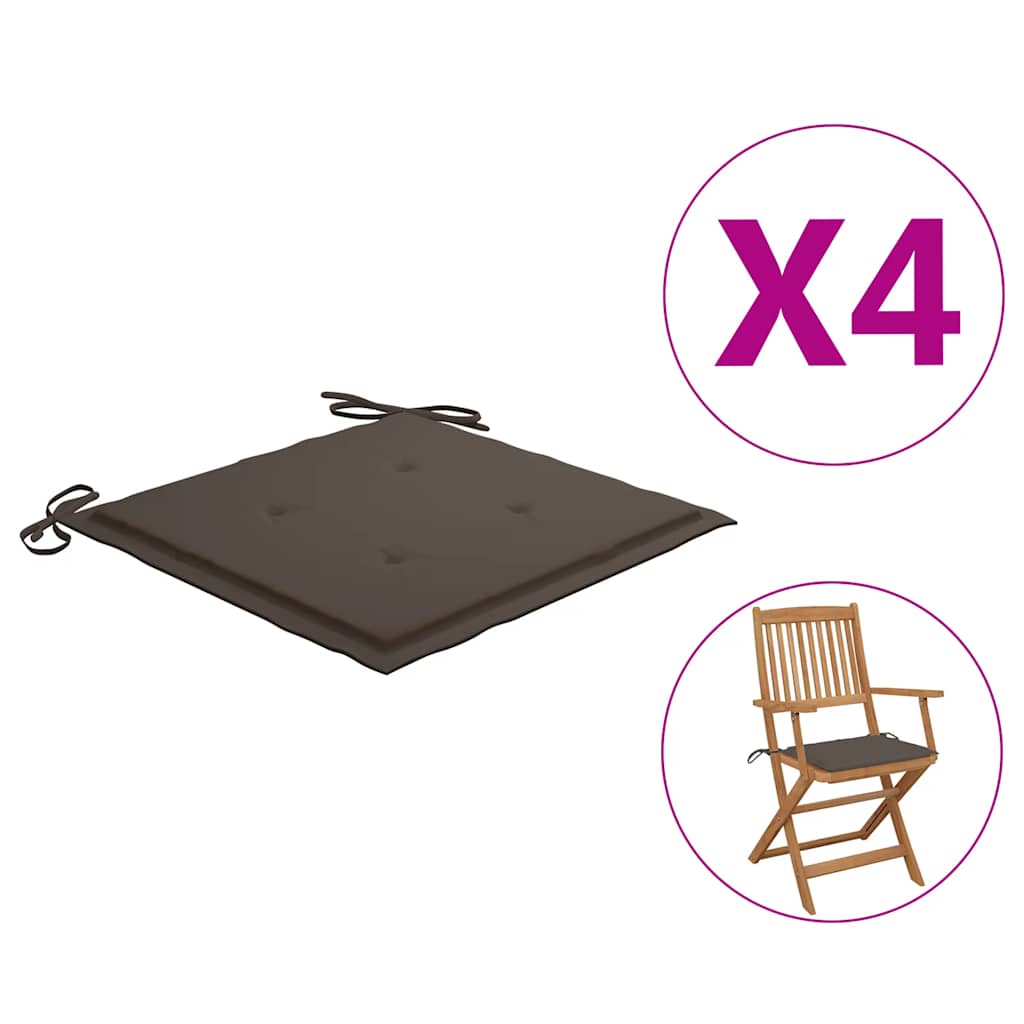 Stolsdynor 4 st taupe 40x40x4 cm oxfordtyg