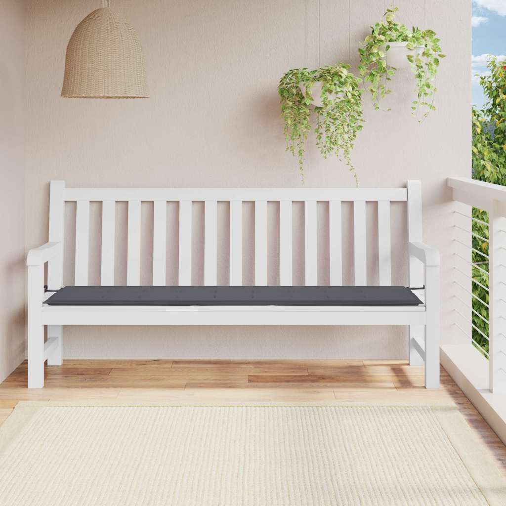 Bänkdyna för trädgården antracit 200x50x3 cm oxfordtyg