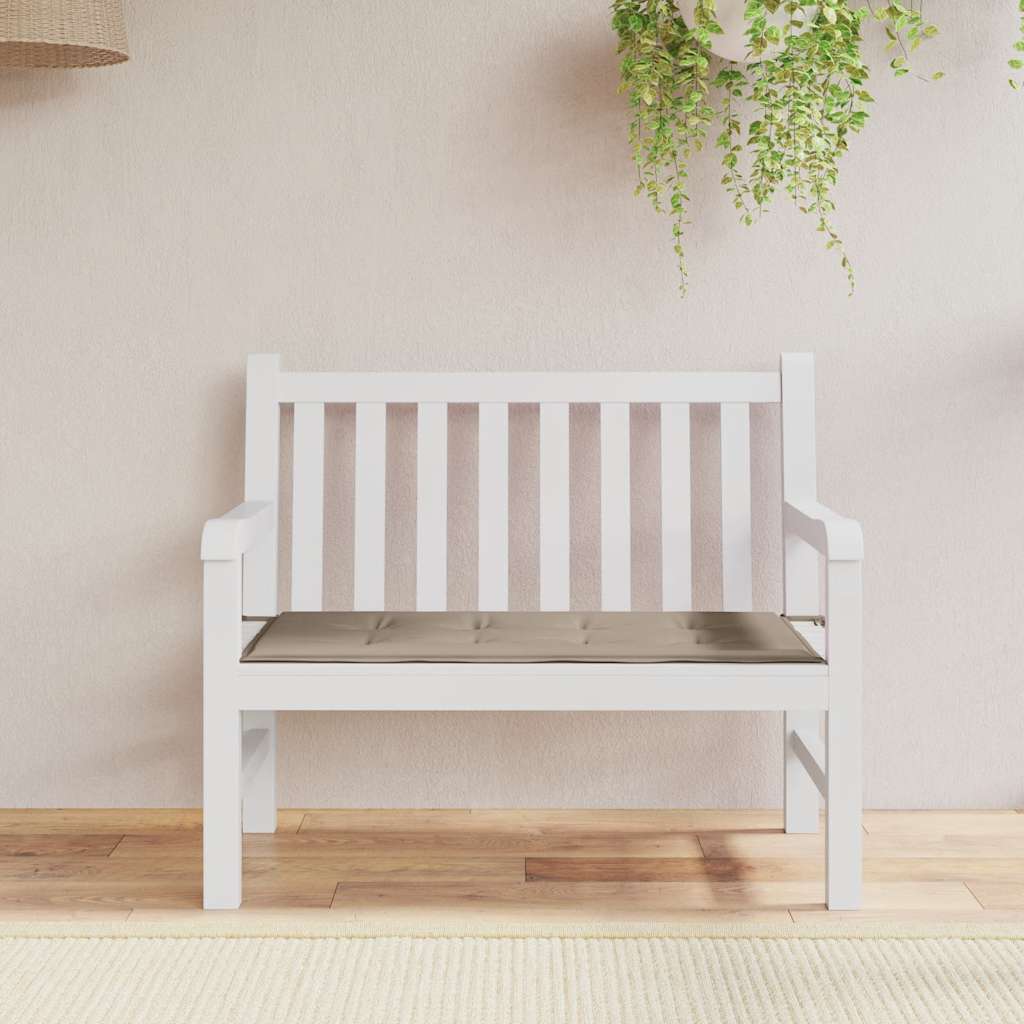 Bänkdyna för trädgården taupe 100x50x3 cm oxfordtyg
