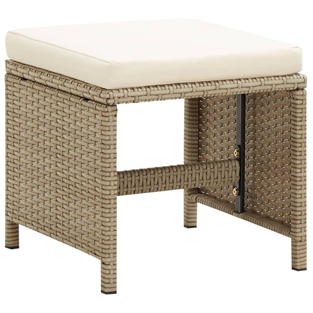 Trädgårdsstolar 2 st med dynor konstrotting beige