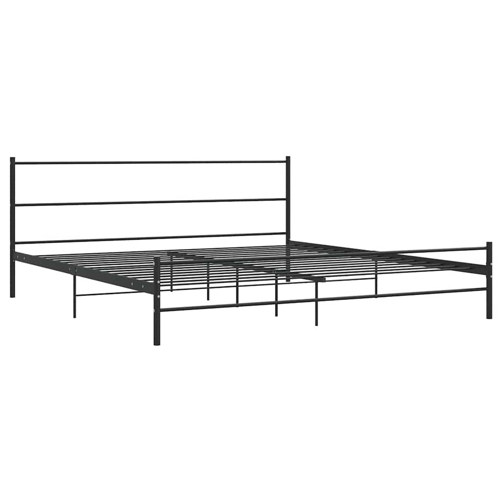 Sängram utan madrass svart metall 180x200 cm