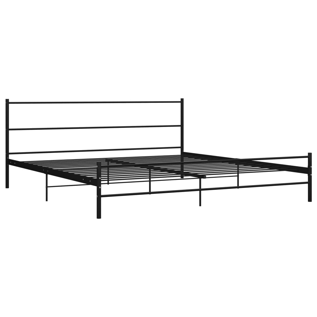 Sängram utan madrass svart metall 200x200 cm
