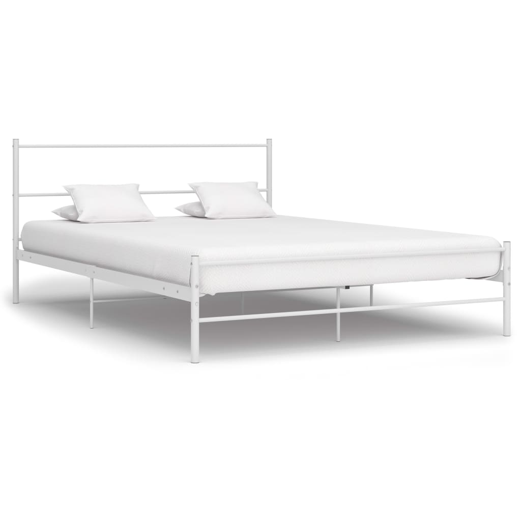 Sängram utan madrass vit metall 120x200 cm