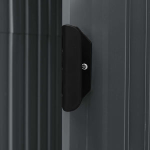 Trädgårdsbod med hylla antracit 205x130x183 cm järn