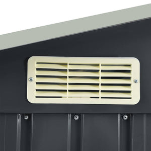 Trädgårdsbod med hylla antracit 205x130x183 cm järn