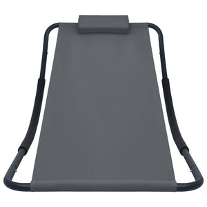 Trädgårdssäng grå 200x90 cm stål