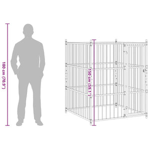 Hundgård för utomhusbruk 120x120x150 cm