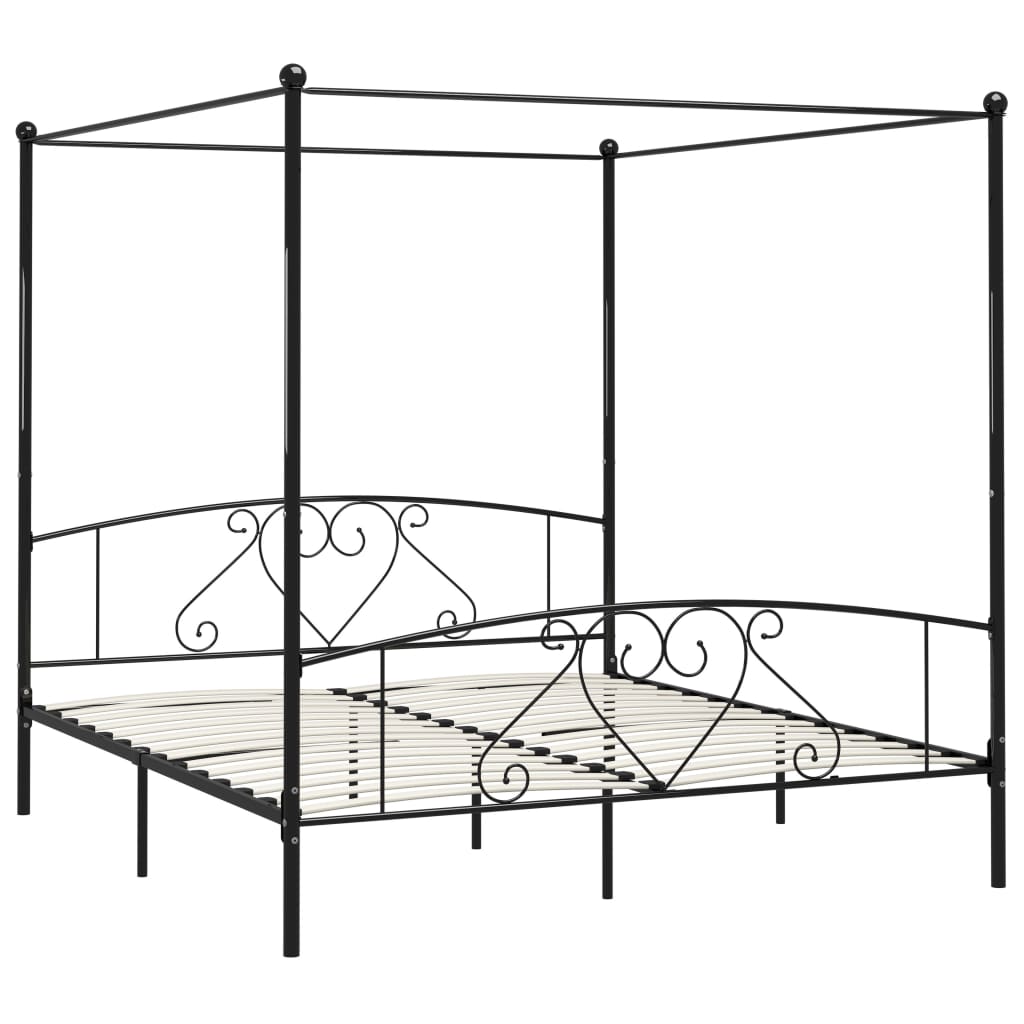 Sänghimmel utan madrass svart 180x200 cm metall