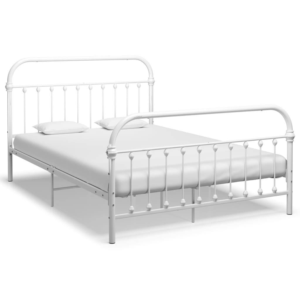 Sängram utan madrass vit metall 120x200 cm