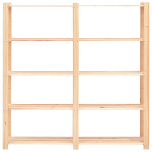 Förvaringshylla 5 hyllor 2 st 170x38x170 cm massiv furu 500 kg