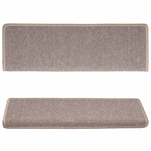 Trappmattor 15 st 65x21x4 cm ljusbruna rektangulära kanter