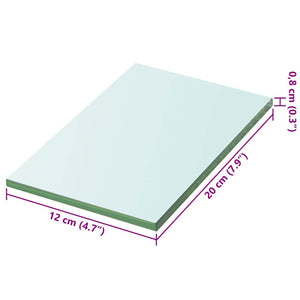 Hyllplan 2 st glas genomskinlig 20x12 cm