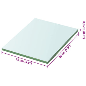 Hyllplan 2 st glas genomskinlig 20x15 cm