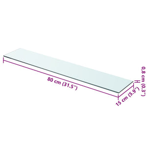 Hyllplan 2 st glas genomskinlig 80x15 cm