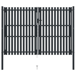 Dubbeldörrsgrind stål 300x200 cm antracit