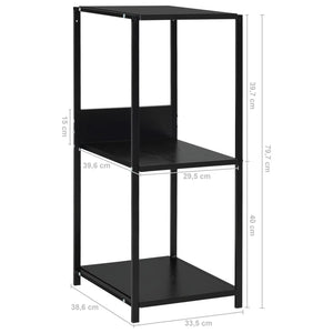 Bokhylla svart 33,5x39,6x79,7 cm konstruerat trä