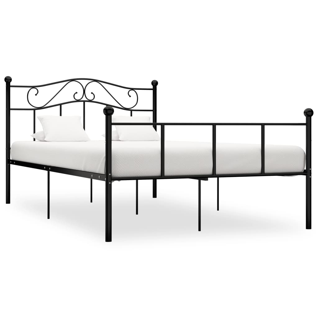 Sängram utan madrass svart metall 160x200 cm