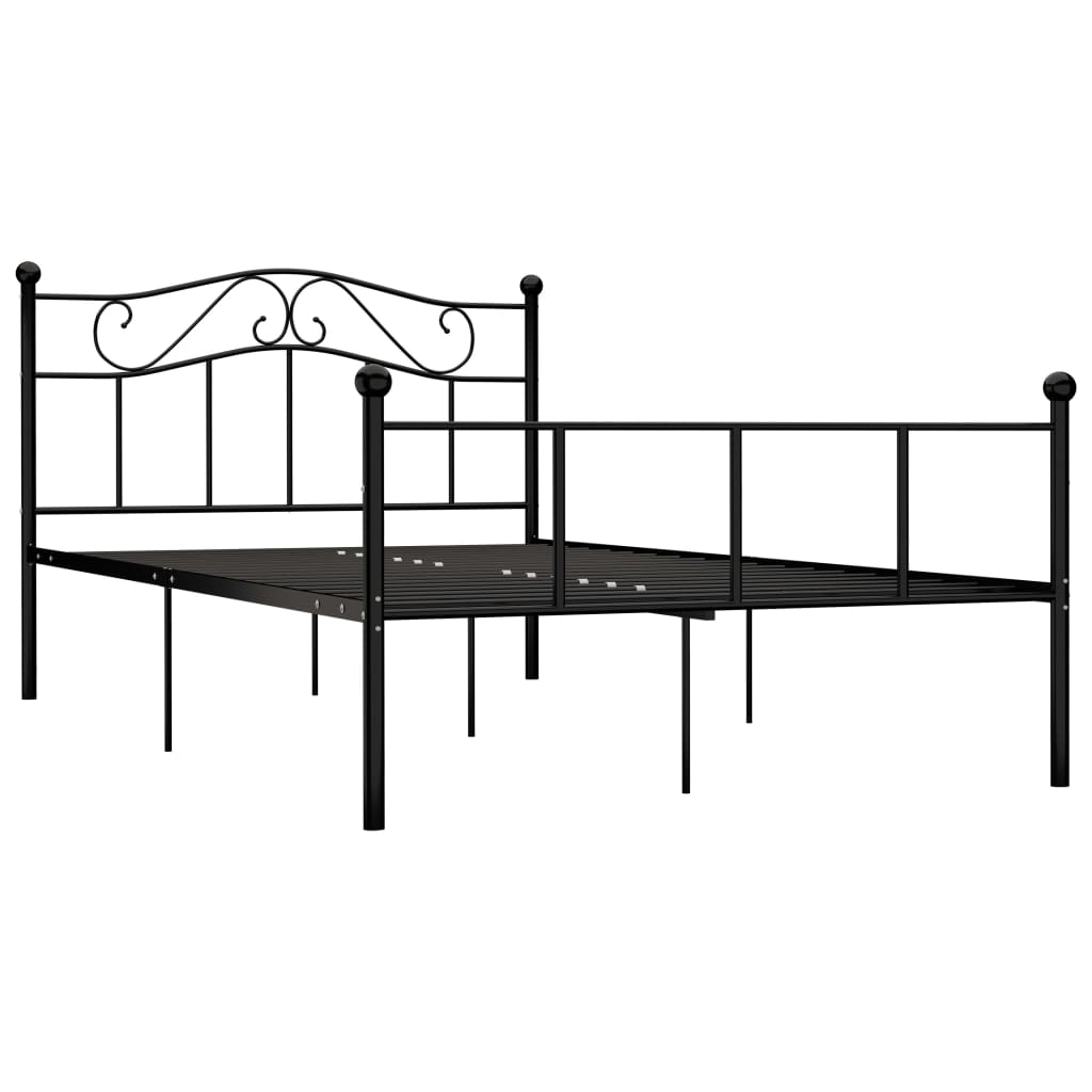 Sängram utan madrass svart metall 160x200 cm