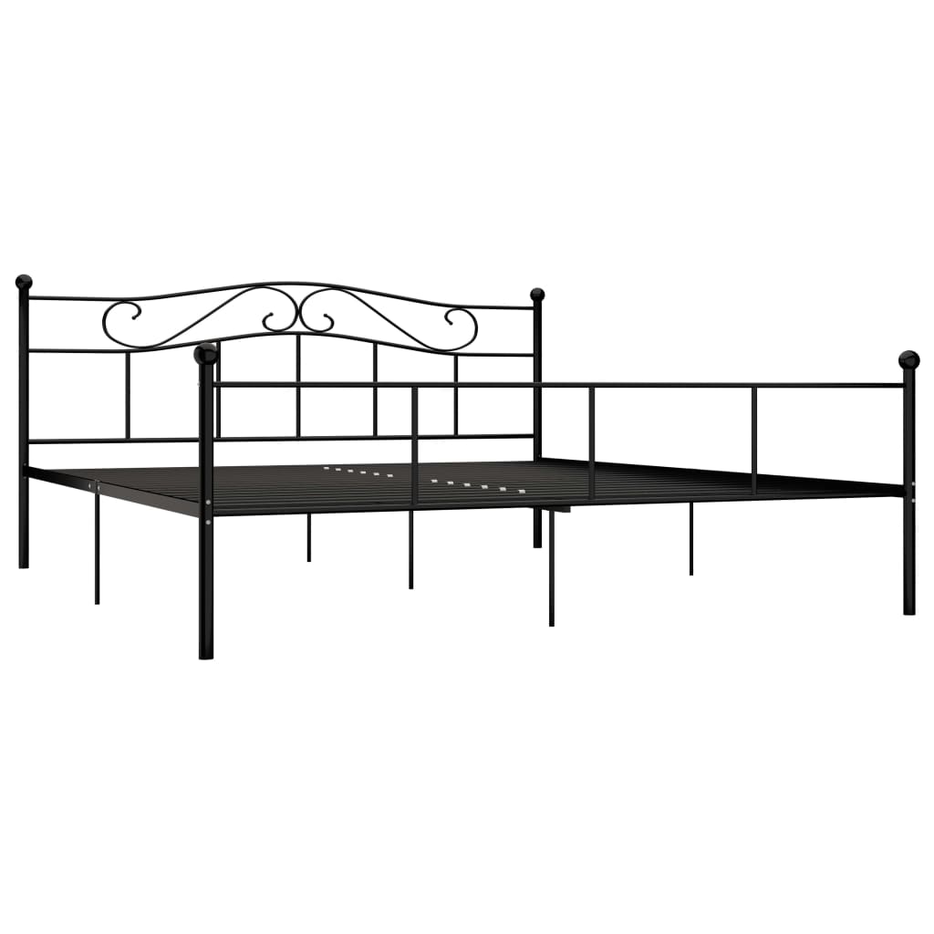 Sängram utan madrass svart metall 180x200 cm
