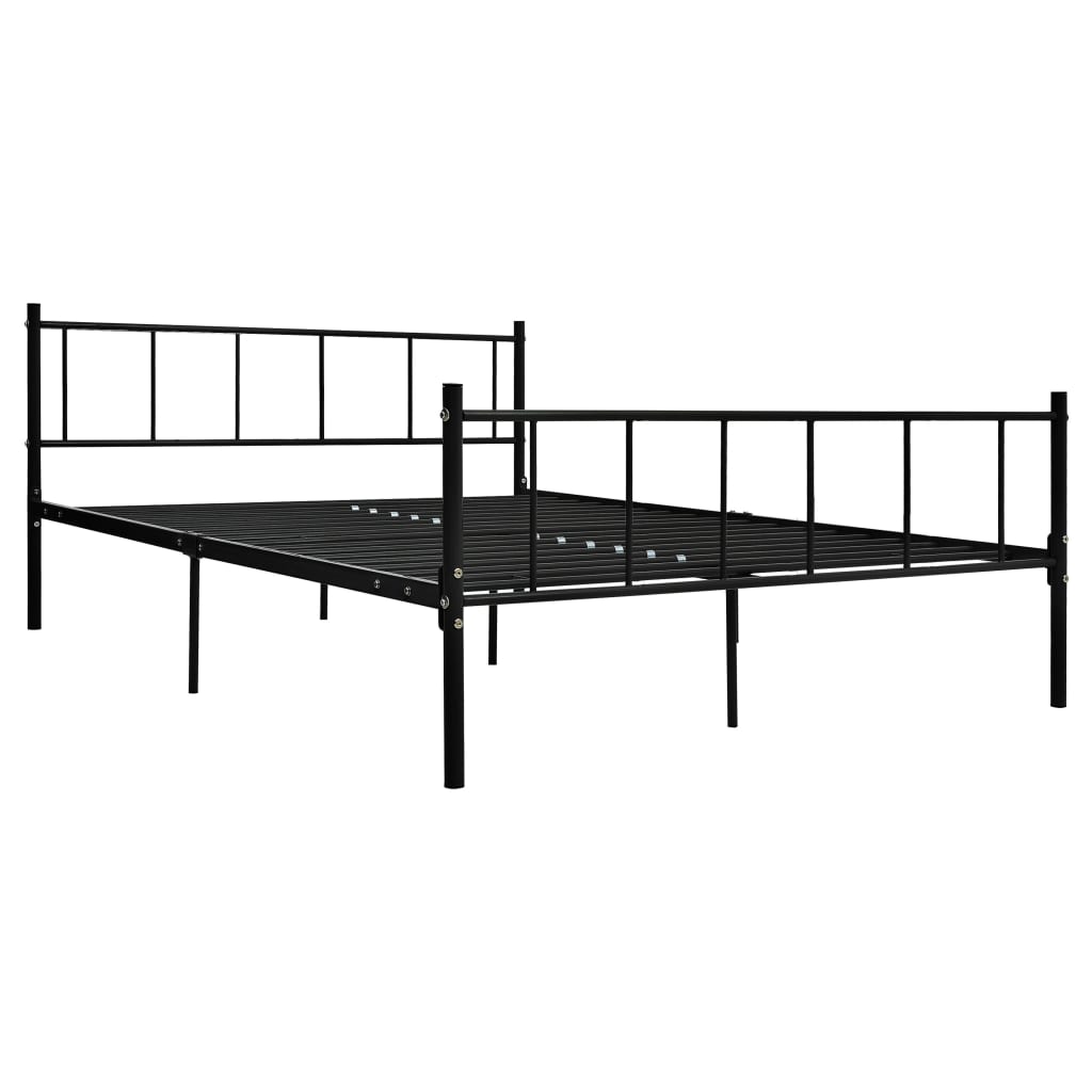 Sängram utan madrass svart metall 180x200 cm