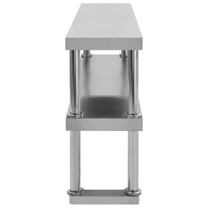 Arbetsbord med överhylla 120x60x150 cm rostfritt stål