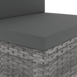 Loungegrupp för trädgården 10 delar konstrotting grå