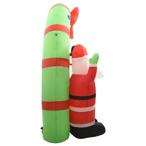 Uppblåsbar juldekoration jultomte & snögubbe LED 223 cm