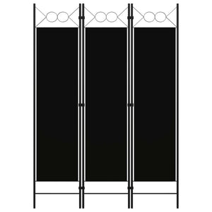 Rumsavdelare 3 paneler svart 120x180 cm