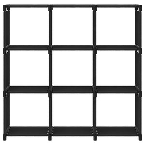 Hylla med 9 kuber svart 103x30x107,5 cm tyg