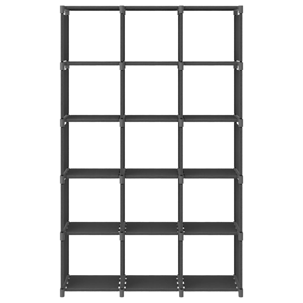 Hylla med 15 kuber grå 103x30x175,5 cm tyg