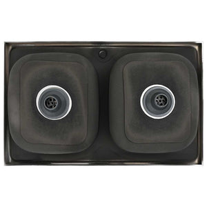 Dubbla diskhoar silver 800x500x155 mm rostfritt stål