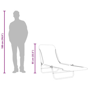 Hopfällbara solsängar 2 st stål och tyg grön