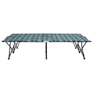 Hopfällbar solsäng 2 pers bladmönster stål