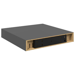 Svävande vägghyllor 4 st grå högglans 23x23,5x3,8 cm MDF