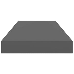 Svävande vägghyllor 4 st grå högglans 60x23,5x3,8 cm MDF