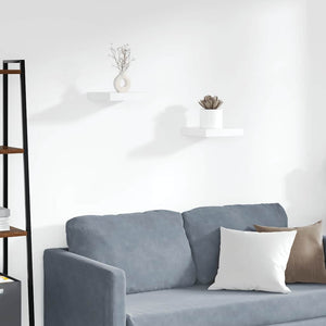 Svävande vägghyllor 2 st vit 23x23,5x3,8 cm MDF