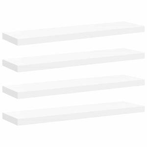 Svävande vägghyllor 4 st vit 90x23,5x3,8 cm MDF