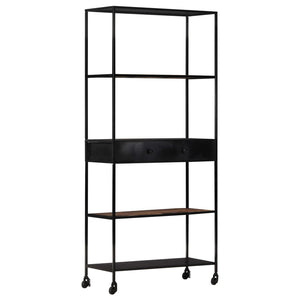 Bokhylla 80x35x180 cm grovt mangoträ och järn