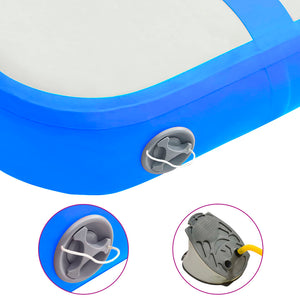 Uppblåsbar gymnastikmatta med pump 60x100x10 cm PVC blå