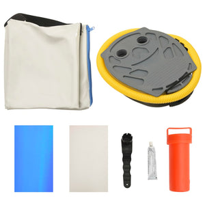 Uppblåsbar gymnastikmatta med pump 300x100x15 cm PVC blå