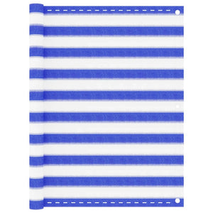 Balkongskärm blå och vit 120x300 cm HDPE